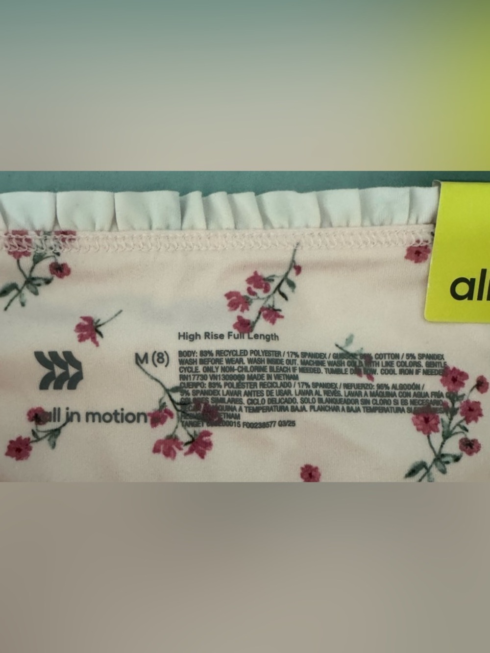 Girls' Crossover Ruffle Waistband
Leggings - All In Motion Light Pink M (8) - Picture 3 of 7